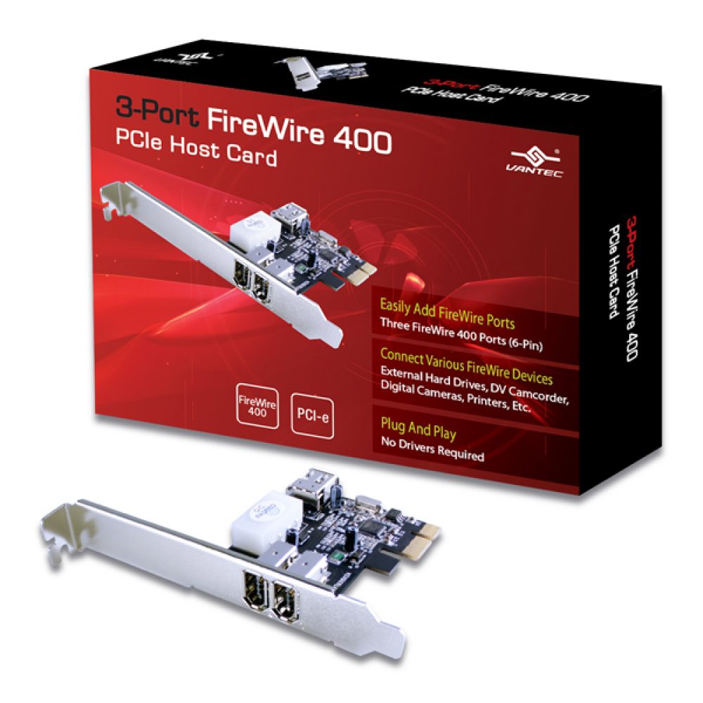 Vantec 3-Port FireWire 400 PCIe Host Card (UGT-FW200)