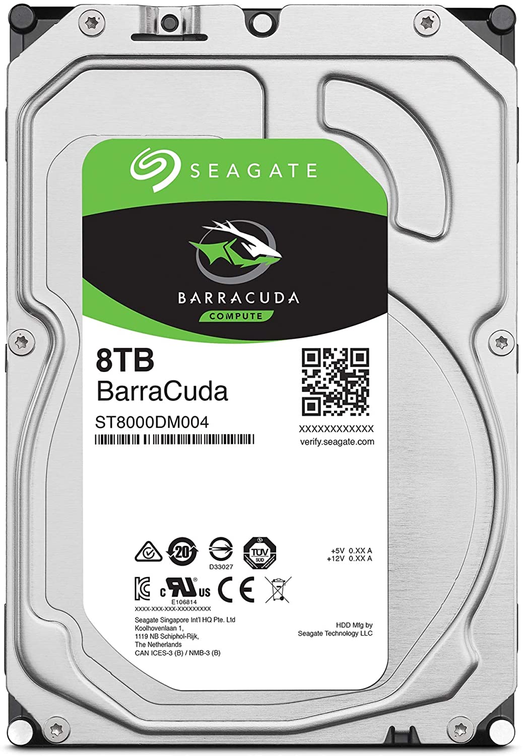 Seagate BarraCuda 8 TB 3.5” 5400 RPM 256 MB SATA 6.0 GB/s Internal HDD (ST8000DM004)