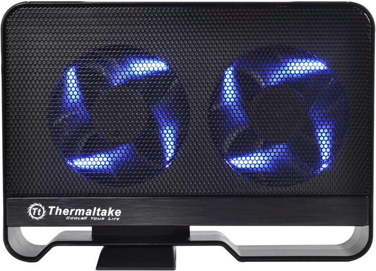 Thermaltake Max 5 Active Cooling 3.5” Hard Drive Enclosure with Dual 80 mm Blue LED Fans (ST0021U)