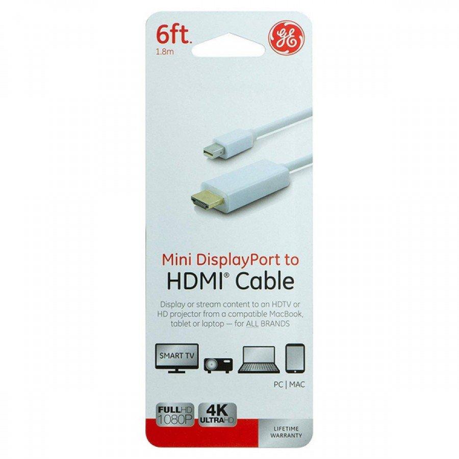 GE 6′ Mini DisplayPort to HDMI Cable (33771)