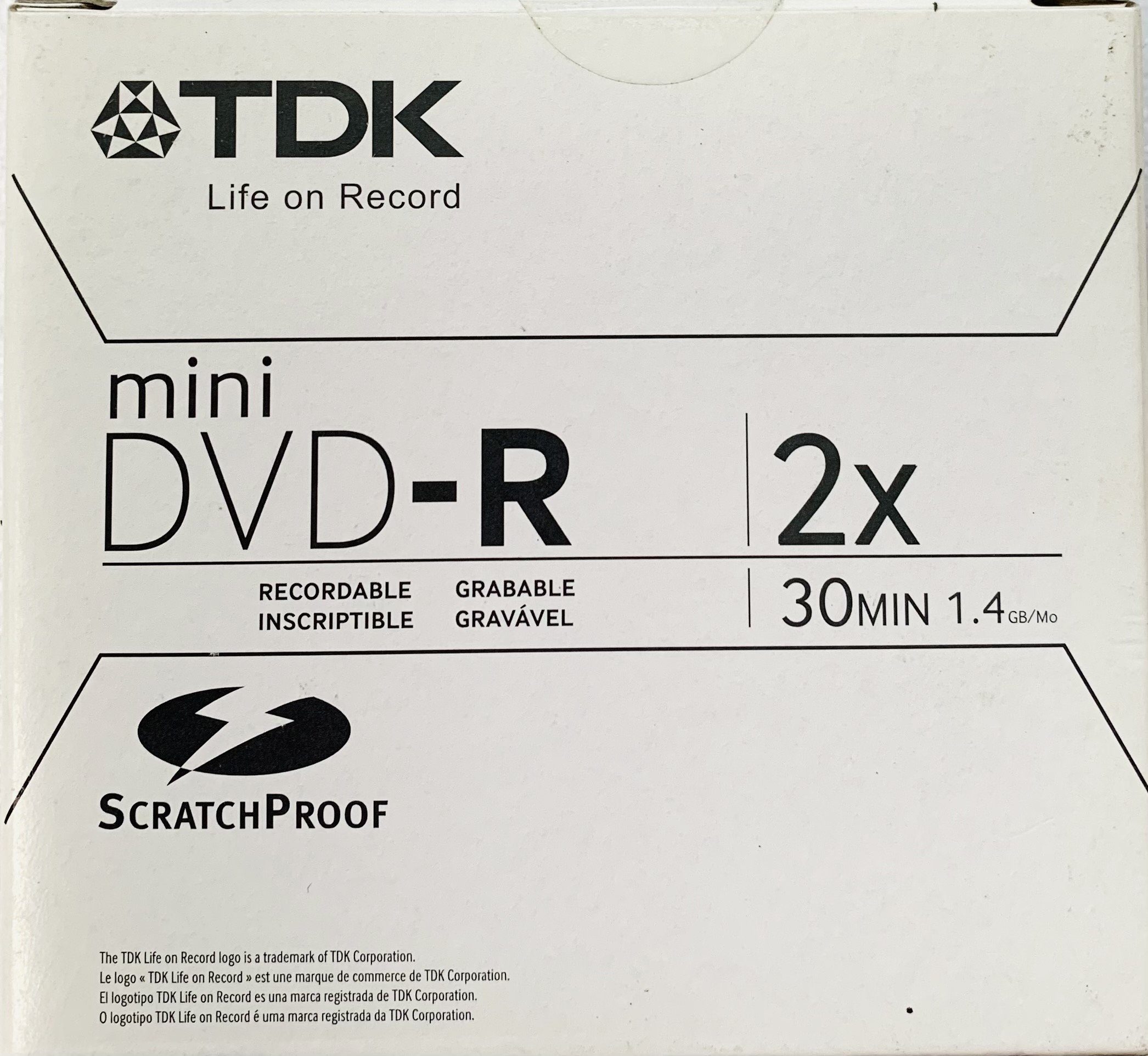 TDK Mini DVD-R 2X 30 Minute 1.4 GB Blank Media (DVD-R14A) (5 Discs)