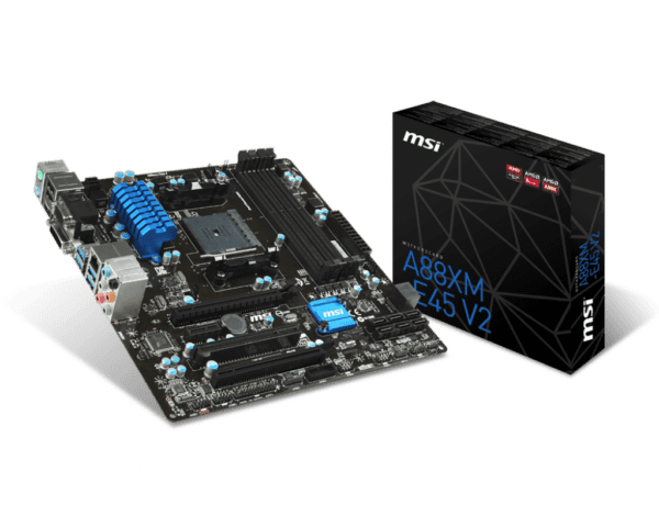 MSI A88XM-E45 FM2+/FM2 AMD A88X SATA 6 GB/s USB 3.0 HDMI Micro ATX AMD Motherboard