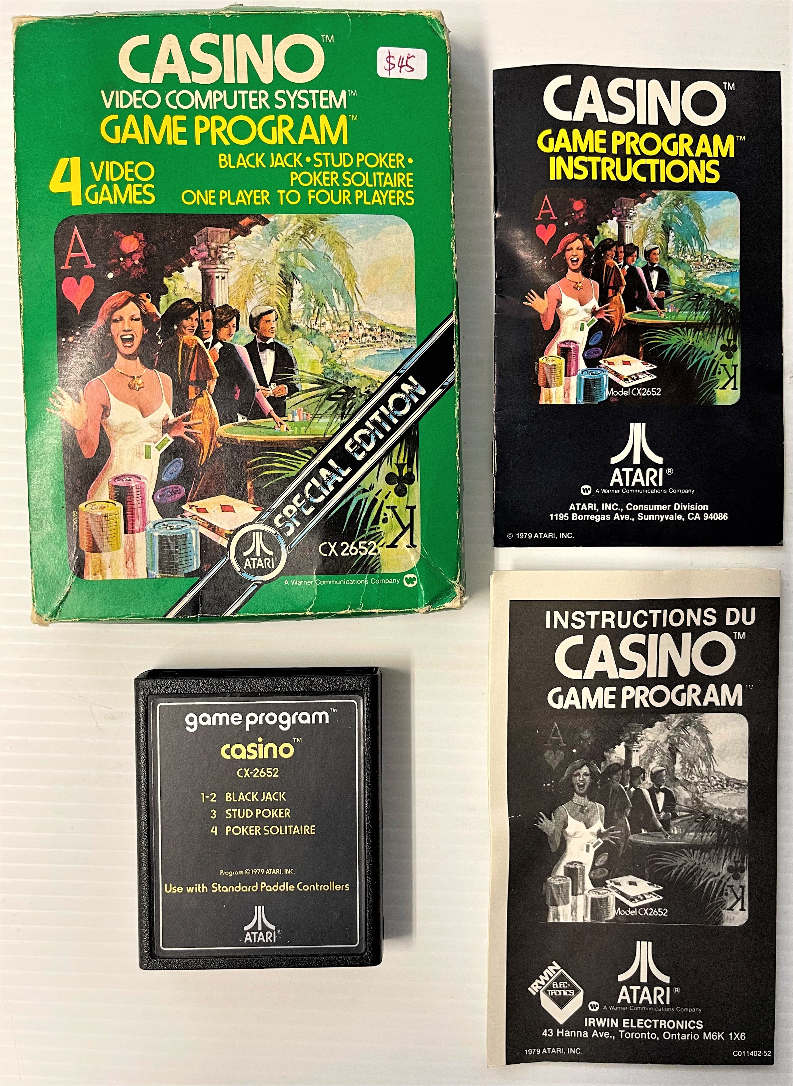 Casino for Atari Video Computer System (Atari VCS)/Atari 2600