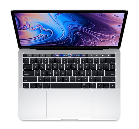Apple MacBook Pro with Touch Bar (13”, 2019, Silver, Two Thunderbolt 3 Ports)