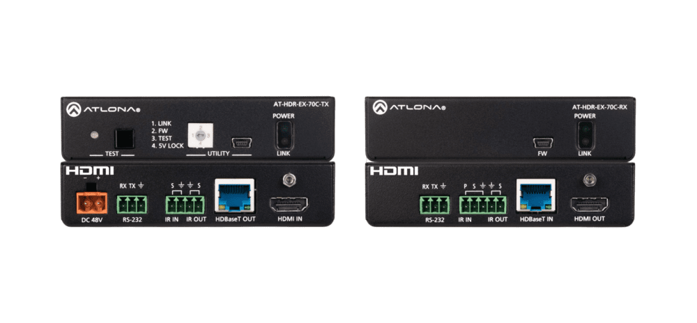Atlona 4K HDR HDMI Over HDBaseT TX/RX with Control and PoE (AT-HDR-EX-70C-KIT)