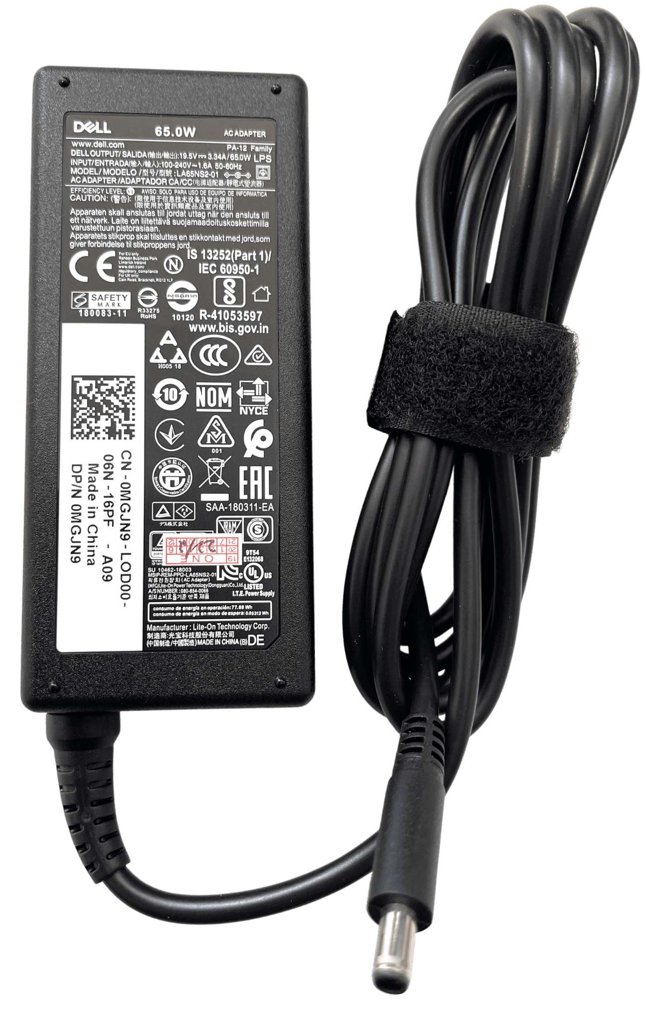 Alimentatore Dell LA65NS2-01 65W Per Inspiron, 19.5V 3.34A, Spinotto Rotondo 7.4x5.0mm, Usato