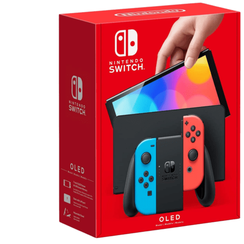 Nintendo Switch OLED Model with Neon Blue & Neon Red Joy-Con (Video Game Console)