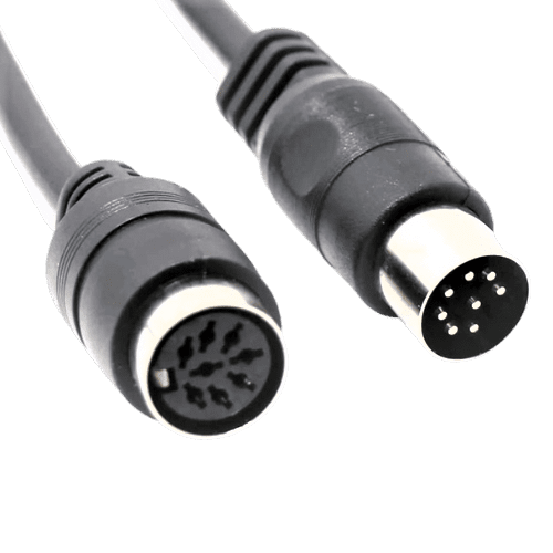 25′ 8-Pin DIN Male to Female Audio Cable