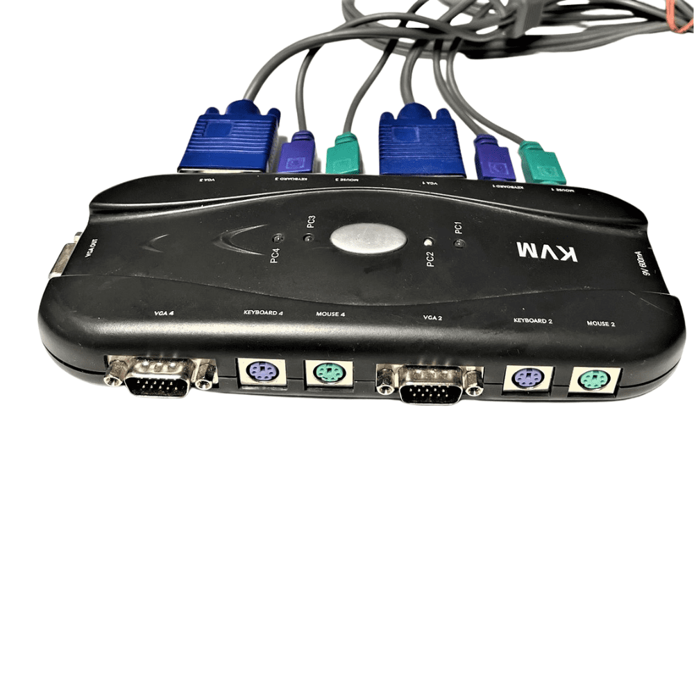 4 PC PS/2 & VGA KVM Switch (KVM-104P) (USED)