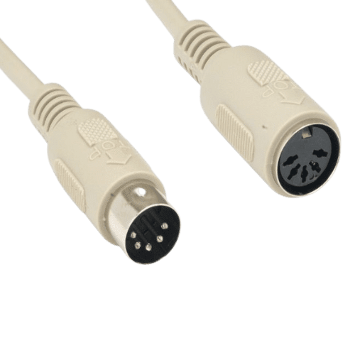 6′ 5-Pin DIN Male to Female Extension Cable