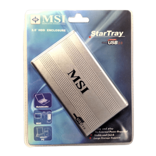 MSI StarTray 2.5” IDE HDD Enclosure (USB 2.0 External HDD Case)