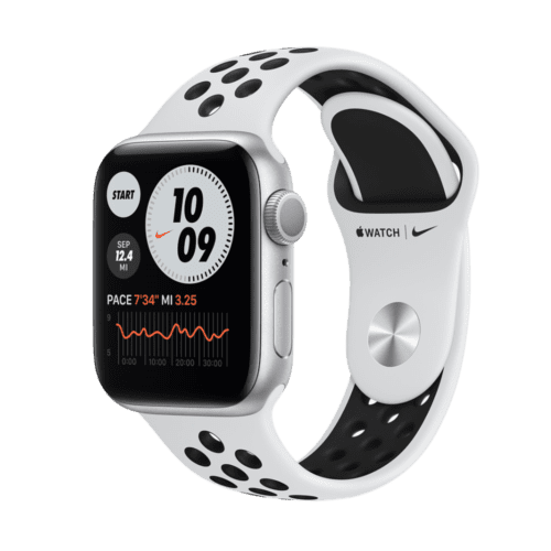 Apple Watch Series 6 (GPS + Cellular) (44 mm, Silver Aluminium Case with Nike Sport Band) (A2294)