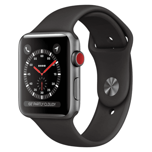 Apple Watch Series 3 (GPS + Cellular) (42 mm, Space Gray Aluminium Case with Black Sport Band) (A1861)