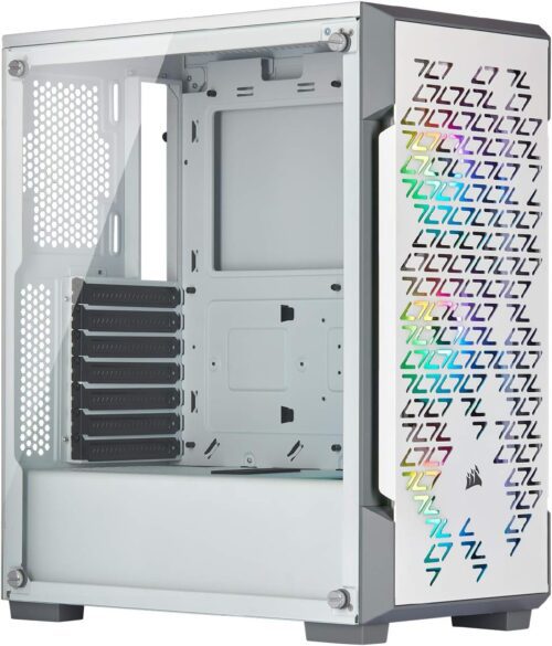 CORSAIR iCUE 220T RGB Airflow Tempered Glass Mid-Tower Smart Case (White) (CC-9011174-WW)