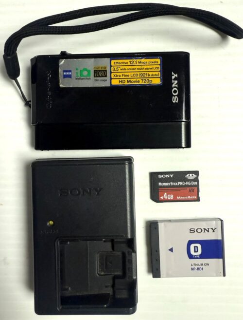 Sony Cyber-Shot DSC-T900 12.1 MP Digital Camera with 4X Optical Zoom Bundle (Made in Japan) (USED)