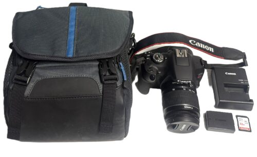 Canon EOS Rebel T7 24.1MP DSLR Camera with 18-55mm IS Lens Kit Bundle Including 32GB Memory Card and Carrying Case (USED)