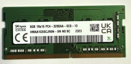SK Hynix 8GB DDR4 3200 PC4 1Rx16 SO-DIMM Laptop Memory (HMAA1GS6CJR6N-XN) (USED)