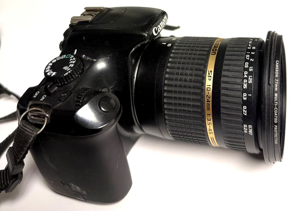 Canon EOS Rebel T3 12.2MP DSLR Camera with Tamron AF 10-24mm f/3.5-4.5 SP Di II LD Aspherical (IF) Lens and Cameron 77mm Multi-Coated Protector Filter (USED) - Image 3