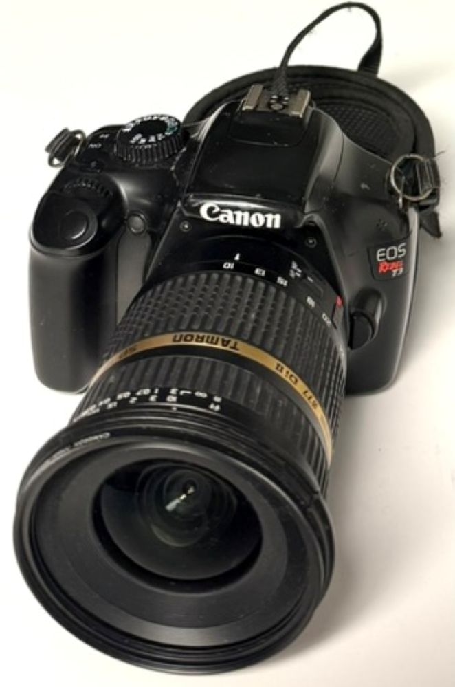 Canon EOS Rebel T3 12.2MP DSLR Camera with Tamron AF 10-24mm f/3.5-4.5 SP Di II LD Aspherical (IF) Lens and Cameron 77mm Multi-Coated Protector Filter (USED) - Image 2
