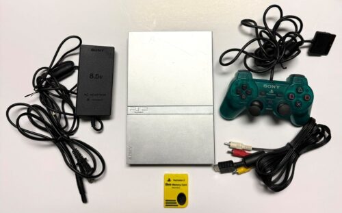 Sony PS2 Slim Console (SCPH-79001) (Silver) with Controller and Memory Card (USED)