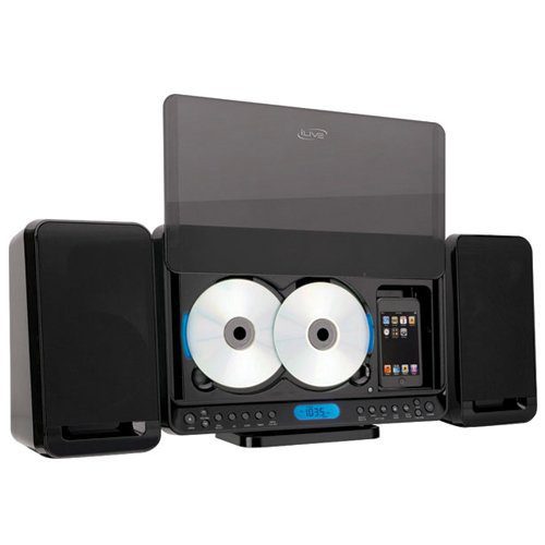 iLive Dual-CD Home Music System with Dock for iPod and MP3 Players and AM/FM Stereo Radio (Model: IH328B) (USED)