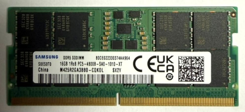 Samsung 16GB DDR5 4800MHz SODIMM Laptop Memory RAM (M425R2GA3BB0-CQKOL) (USED)